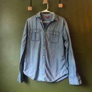 Unisex denim button up
